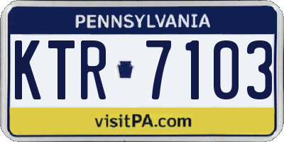 PA license plate KTR7103