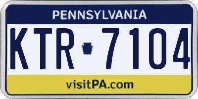 PA license plate KTR7104