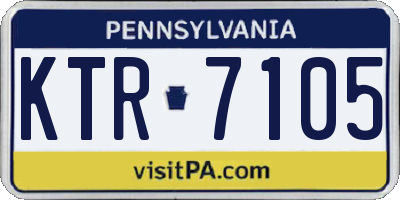 PA license plate KTR7105