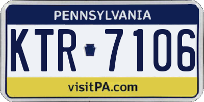 PA license plate KTR7106