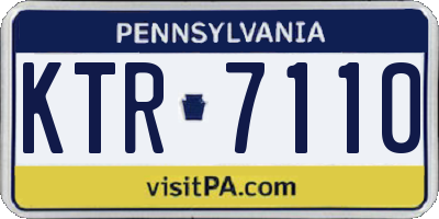 PA license plate KTR7110