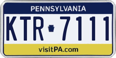 PA license plate KTR7111