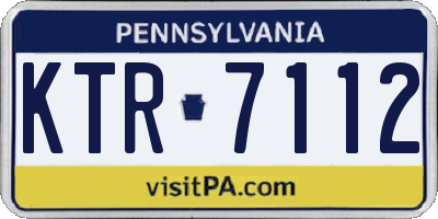 PA license plate KTR7112