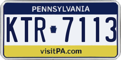 PA license plate KTR7113
