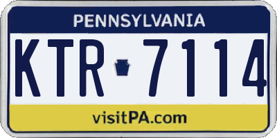 PA license plate KTR7114