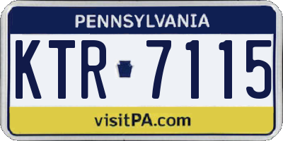 PA license plate KTR7115