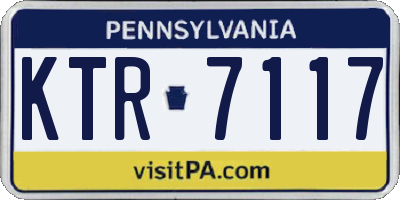 PA license plate KTR7117