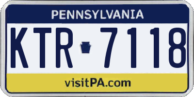 PA license plate KTR7118