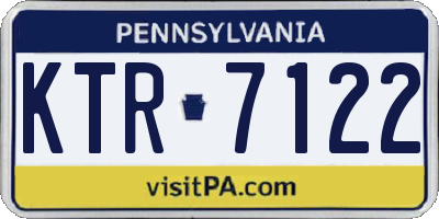 PA license plate KTR7122