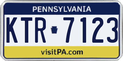 PA license plate KTR7123