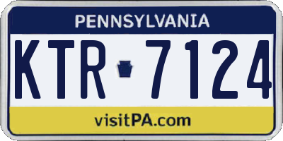 PA license plate KTR7124
