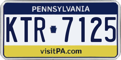 PA license plate KTR7125
