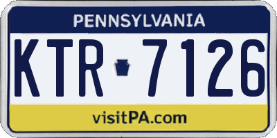 PA license plate KTR7126
