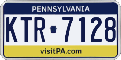 PA license plate KTR7128