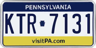PA license plate KTR7131