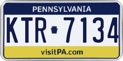 PA license plate KTR7134