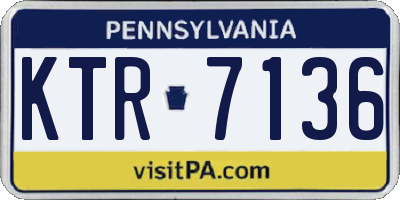 PA license plate KTR7136
