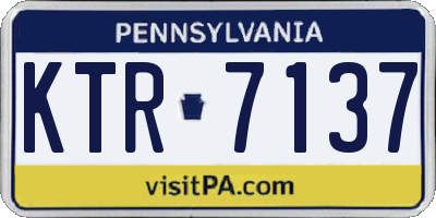 PA license plate KTR7137