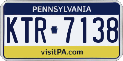 PA license plate KTR7138