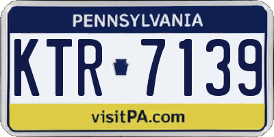 PA license plate KTR7139