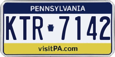 PA license plate KTR7142