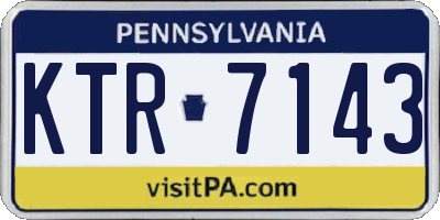 PA license plate KTR7143