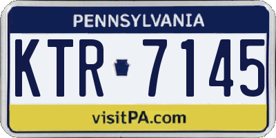 PA license plate KTR7145