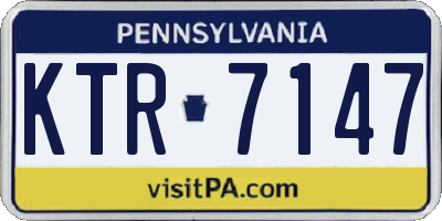 PA license plate KTR7147