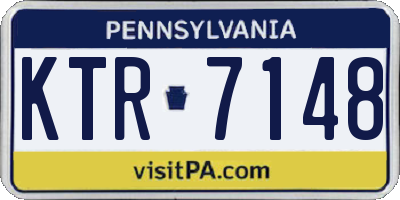 PA license plate KTR7148