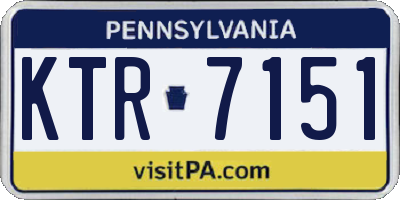 PA license plate KTR7151