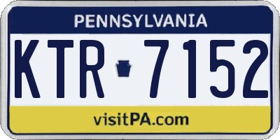 PA license plate KTR7152