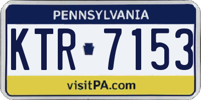 PA license plate KTR7153