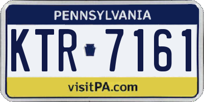 PA license plate KTR7161