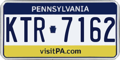 PA license plate KTR7162