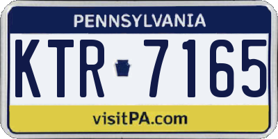 PA license plate KTR7165