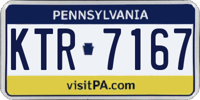 PA license plate KTR7167