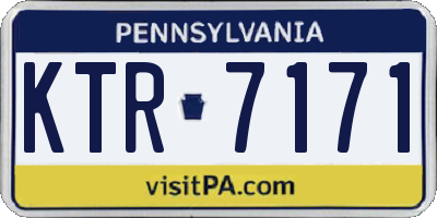 PA license plate KTR7171