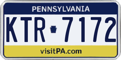 PA license plate KTR7172