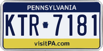 PA license plate KTR7181