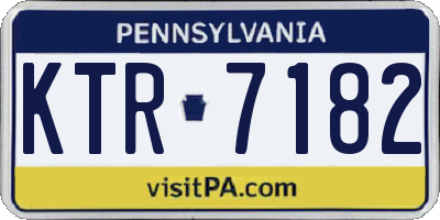 PA license plate KTR7182