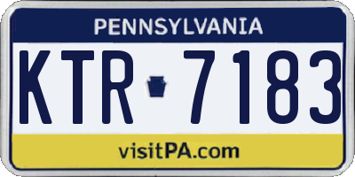 PA license plate KTR7183