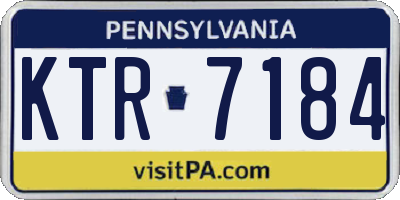 PA license plate KTR7184