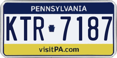 PA license plate KTR7187