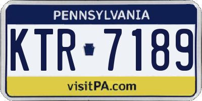 PA license plate KTR7189