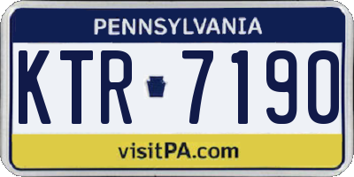 PA license plate KTR7190