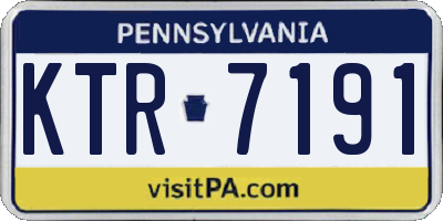 PA license plate KTR7191