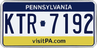 PA license plate KTR7192