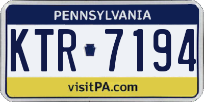 PA license plate KTR7194