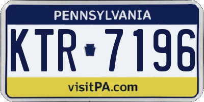 PA license plate KTR7196