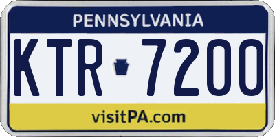 PA license plate KTR7200
